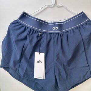 Alo Royal Blue Double-Layer Athletic Shorts, Women's SizeM